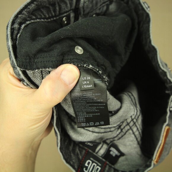 BDG Slim Straight Jeans Women's Size 26 Button Fly Destroyed Distressed Denim - Picture 10 of 12